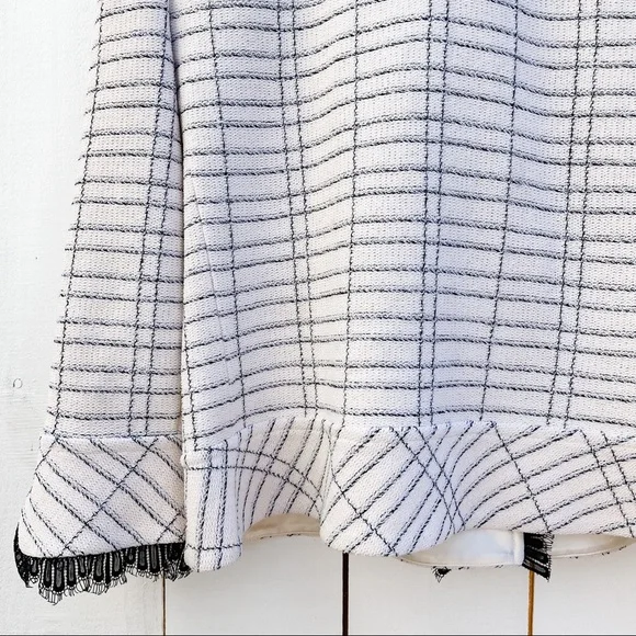 St. John Collection Santana Women’s Blazer Cream White Black Knit Textured Tweed - Picture 9 of 12